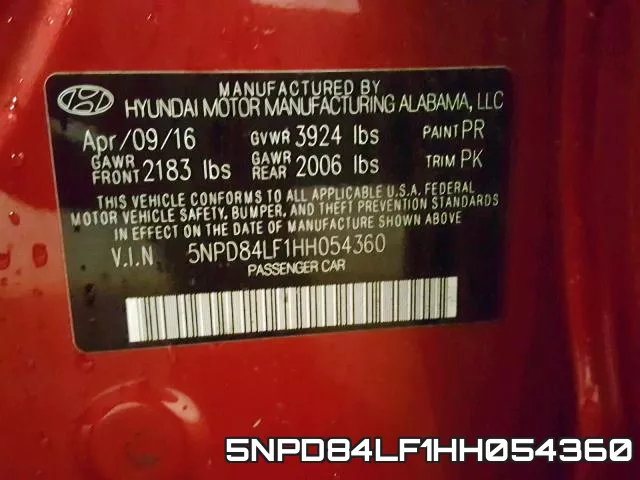 5NPD84LF1HH054360 фото 2