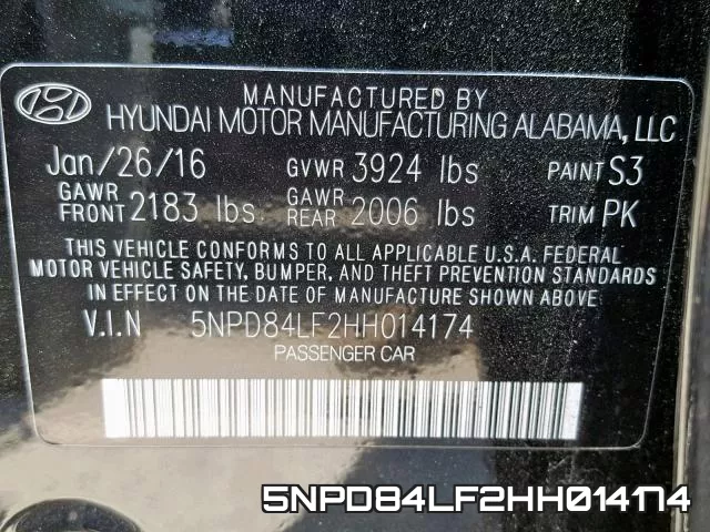 5NPD84LF2HH014174 фото 2