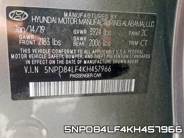 5NPD84LF4KH457966 фото 2