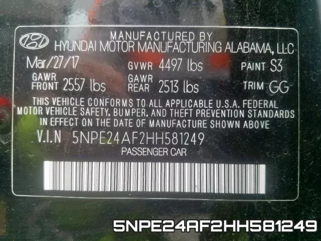 5NPE24AF2HH581249 фото 2