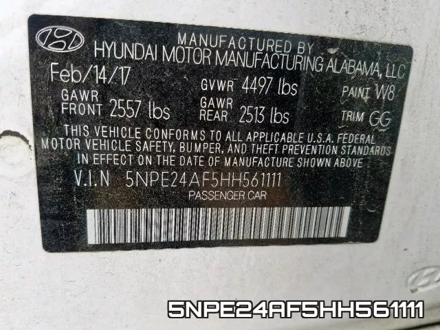 5NPE24AF5HH561111 фото 2