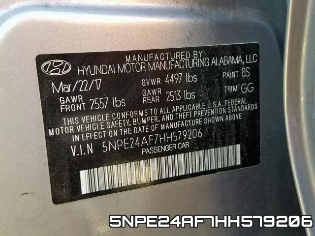 5NPE24AF7HH579206 фото 2