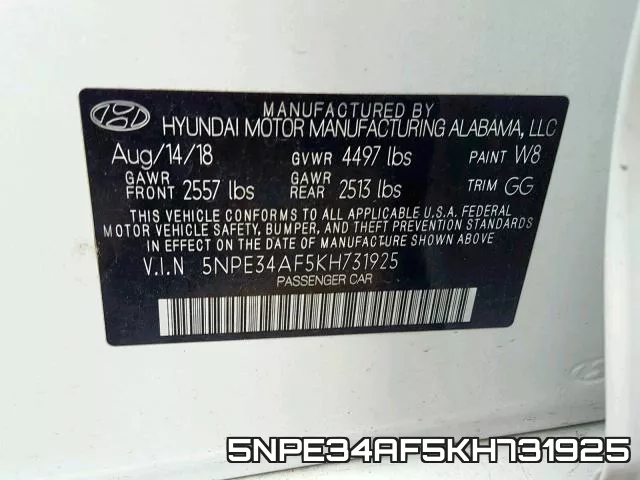 5NPE34AF5KH731925 фото 2
