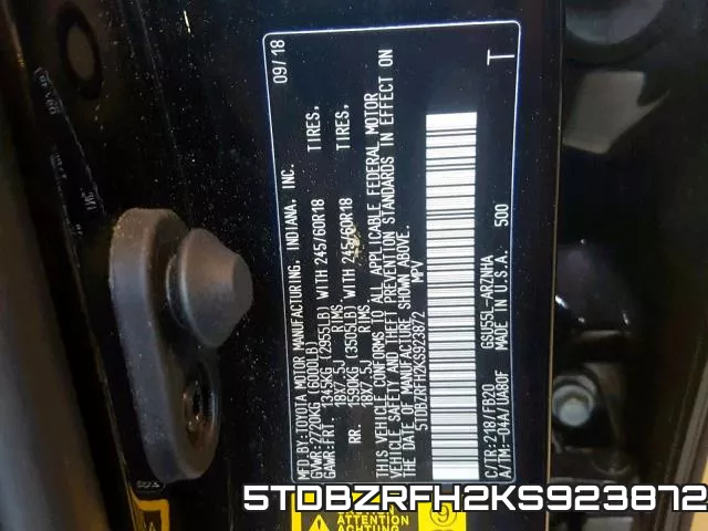 5TDBZRFH2KS923872 фото 2
