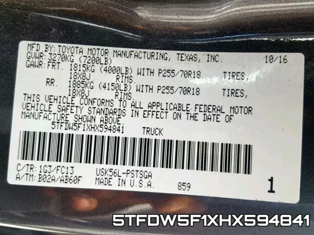 5TFDW5F1XHX594841 фото 2