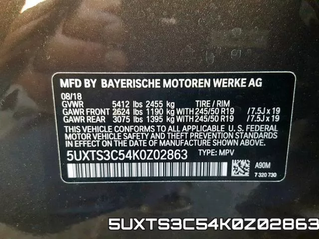 5UXTS3C54K0Z02863 фото 2