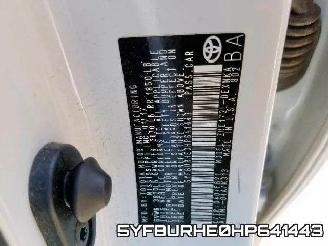 5YFBURHE0HP641443 фото 2