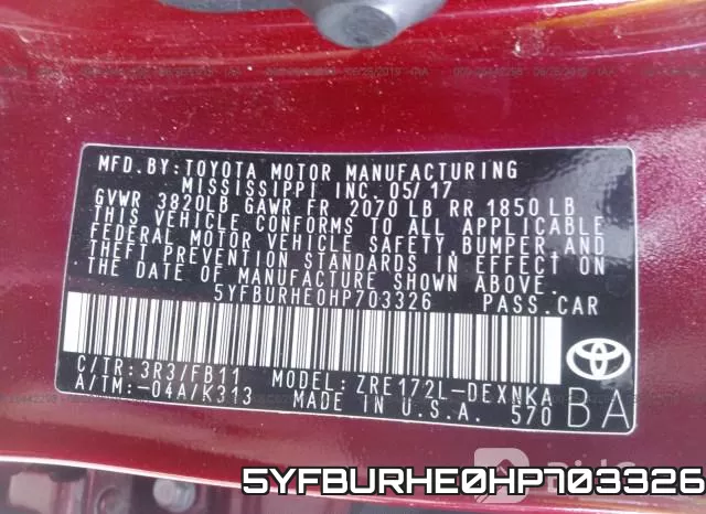 5YFBURHE0HP703326 фото 10