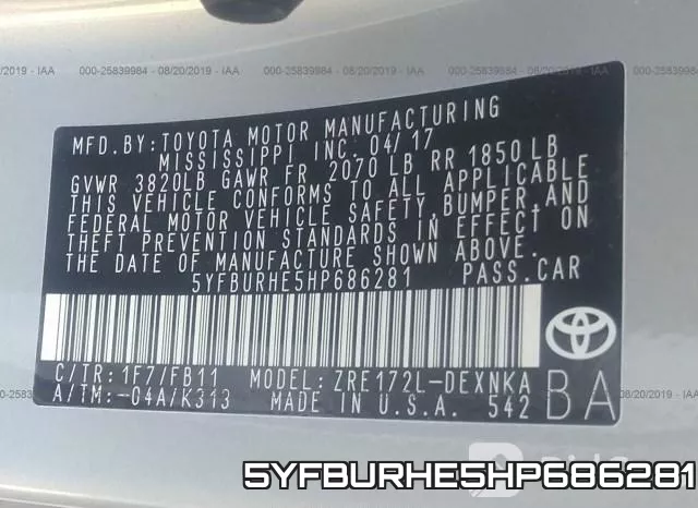 5YFBURHE5HP686281 фото 10