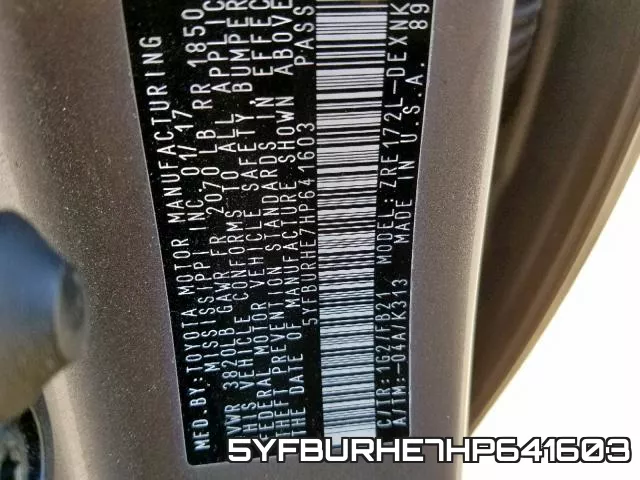 5YFBURHE7HP641603 фото 2