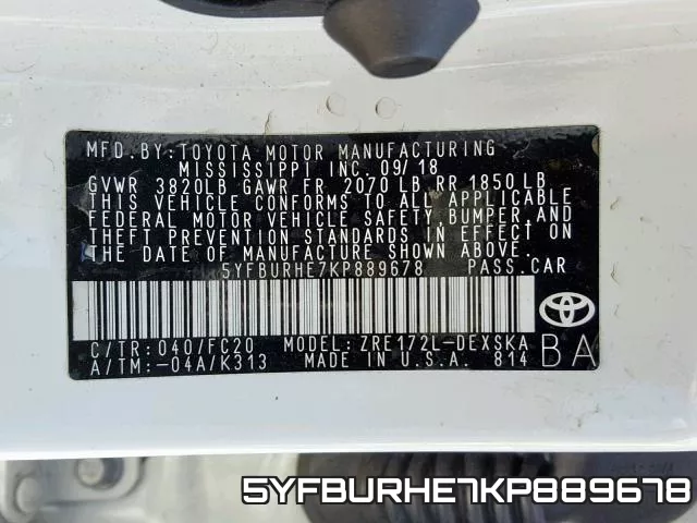 5YFBURHE7KP889678 фото 2