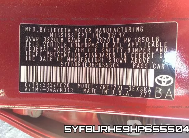 5YFBURHE9HP655504 фото 10