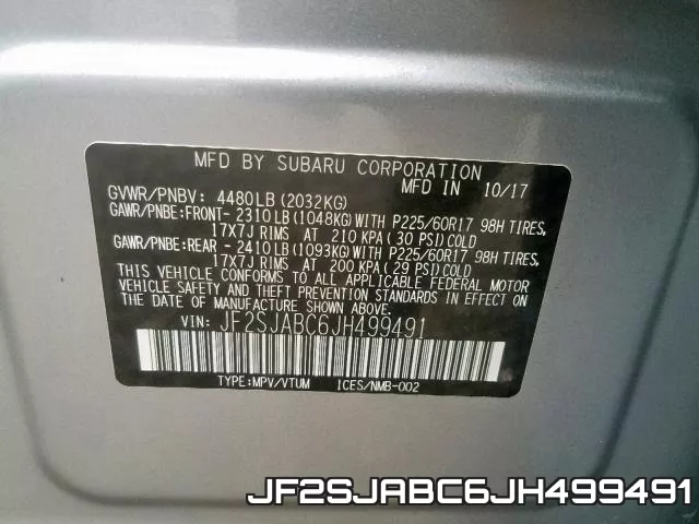 JF2SJABC6JH499491 фото 2