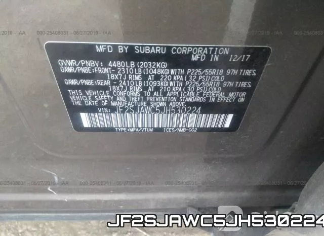 JF2SJAWC5JH530224 фото 10