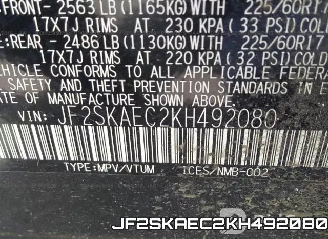 JF2SKAEC2KH492080 фото 10