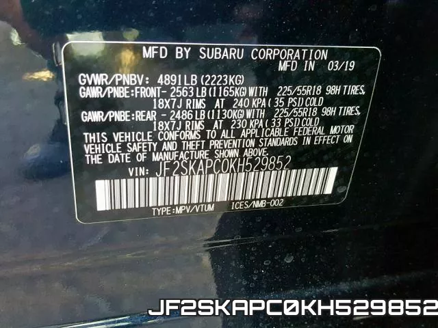 JF2SKAPC0KH529852 фото 2
