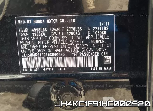 JH4KC1F91HC000920 фото 10