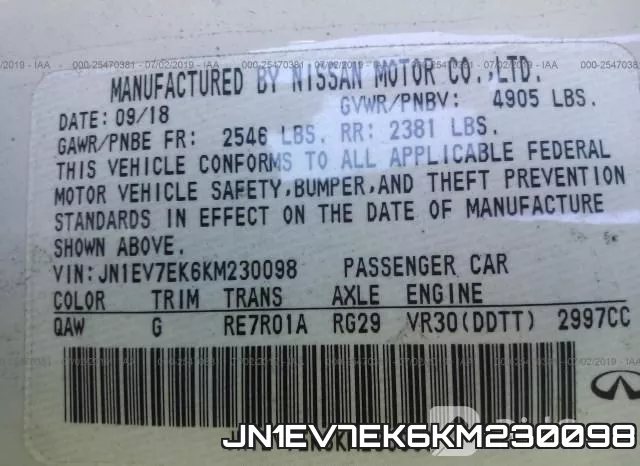JN1EV7EK6KM230098 фото 10