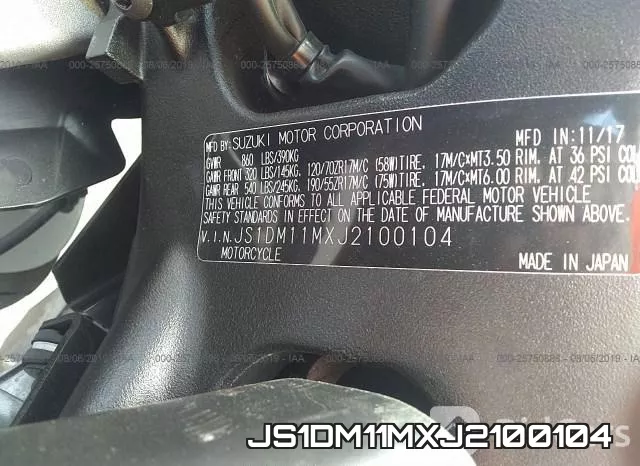 JS1DM11MXJ2100104 фото 2