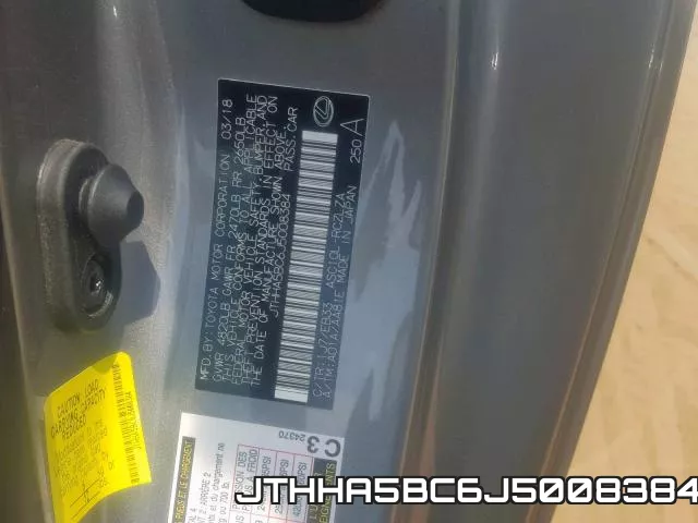 JTHHA5BC6J5008384 фото 2