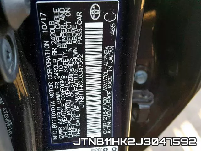 JTNB11HK2J3047592 фото 2