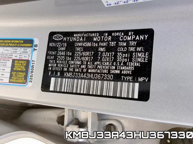 KM8J33A43HU367330 фото 2