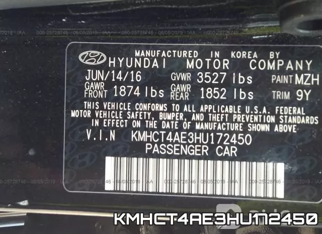 KMHCT4AE3HU172450 фото 9