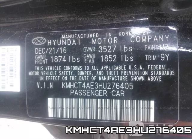 KMHCT4AE3HU276405 фото 10