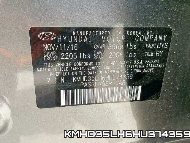 KMHD35LH6HU374359 фото 2