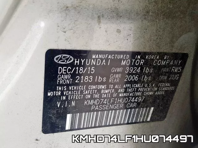 KMHD74LF1HU074497 фото 2