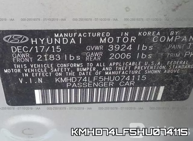 KMHD74LF5HU074115 фото 10