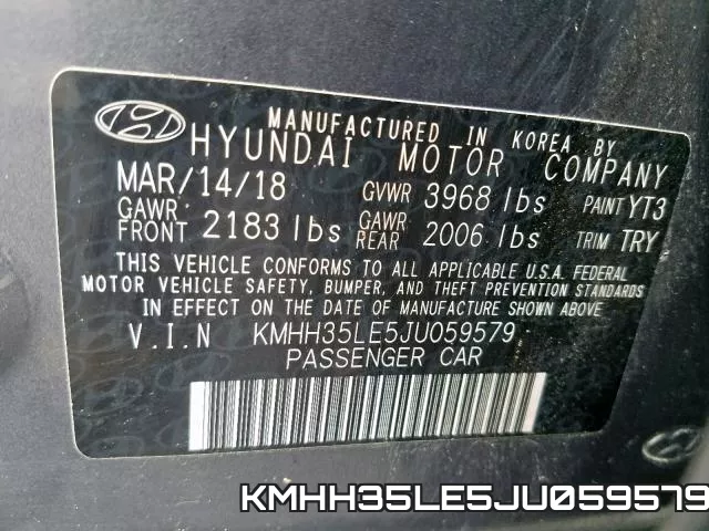 KMHH35LE5JU059579 фото 2