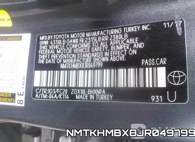 NMTKHMBX8JR049799 фото 10