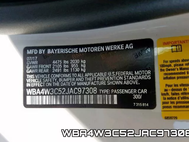 WBA4W3C52JAC97308 фото 2