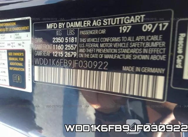 WDD1K6FB9JF030922 фото 10