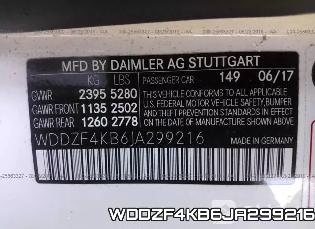 WDDZF4KB6JA299216 фото 10