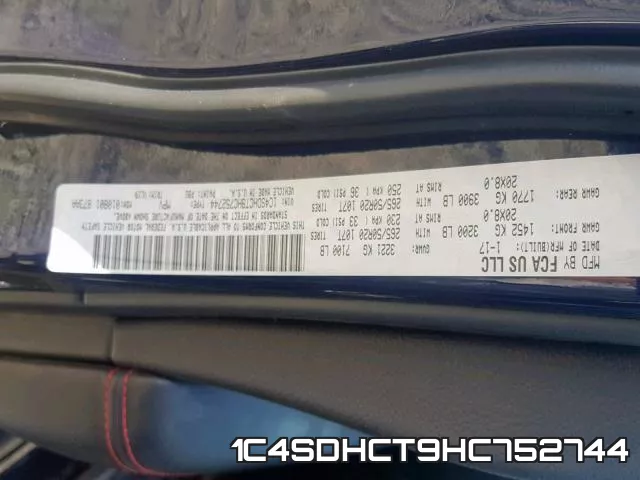 1C4SDHCT9HC752744 фото 2