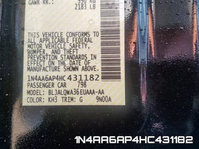 1N4AA6AP4HC431182 фото 2