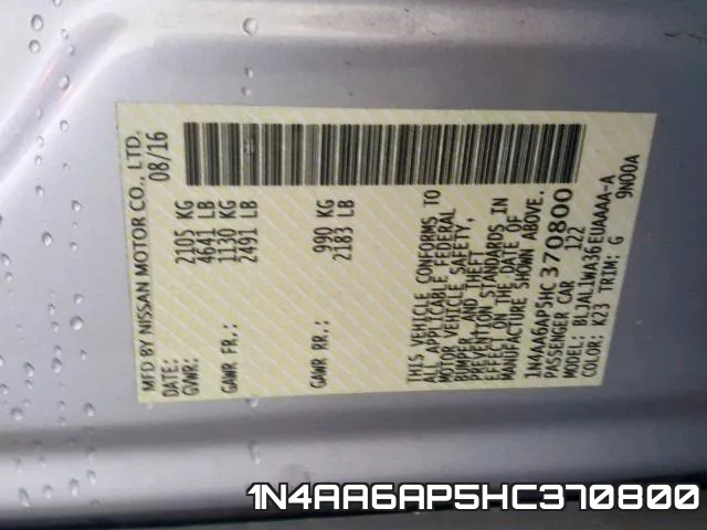 1N4AA6AP5HC370800 фото 2