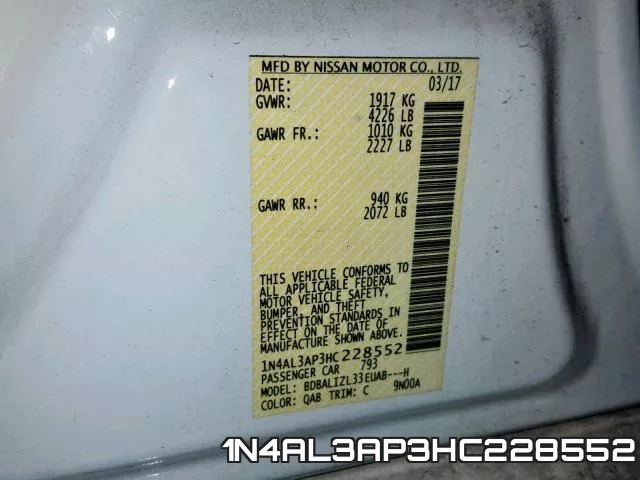 1N4AL3AP3HC228552 фото 2