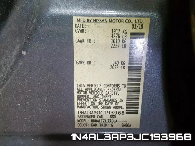 1N4AL3AP3JC193968 фото 2
