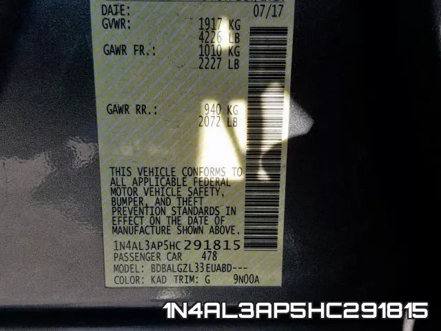 1N4AL3AP5HC291815 фото 2