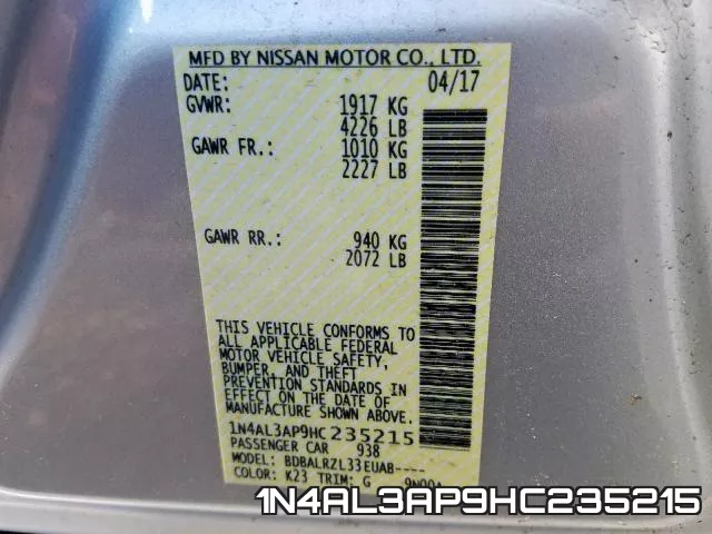 1N4AL3AP9HC235215 фото 2