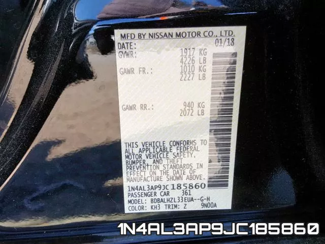 1N4AL3AP9JC185860 фото 2