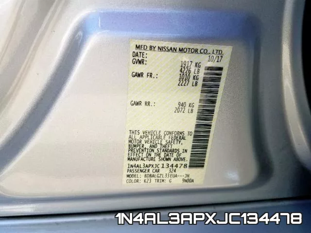 1N4AL3APXJC134478 фото 2
