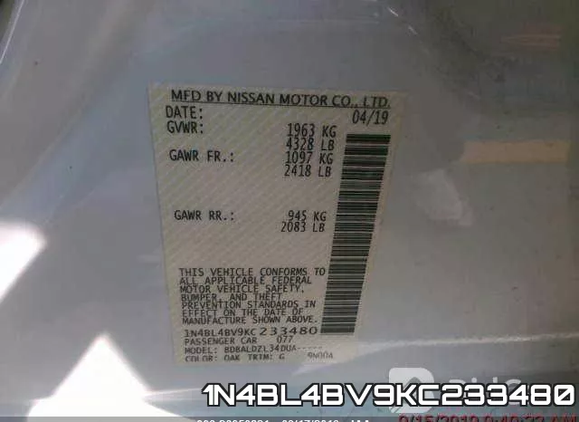 1N4BL4BV9KC233480 фото 10