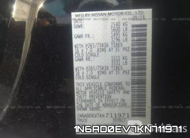 1N6AD0EV7KN711971 фото 10