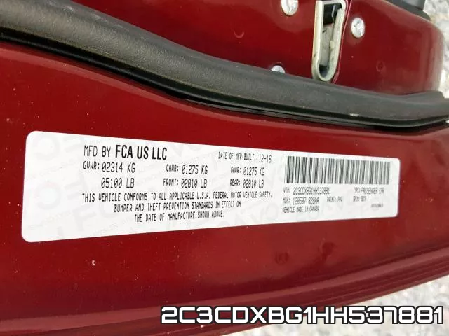 2C3CDXBG1HH537881 фото 2