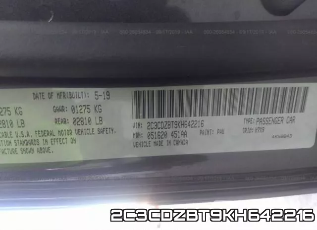 2C3CDZBT9KH642216 фото 10