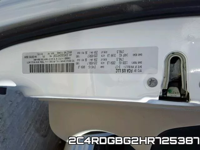 2C4RDGBG2HR725387 фото 2